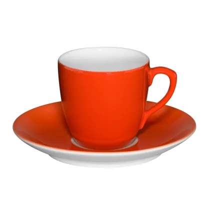 Picture Red porcelain coffee cup and saucer from a colorful unique collection - 4 pieces - Vista Alegre