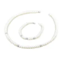 Picture Italian freshwater pearl necklace and earrings