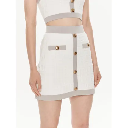 Zdjęcie Elisabetta Franchi Spódnica mini GK-98B-42E2-004477 Biały Slim Fit