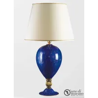 Zdjęcie Gustowna lampa na biurko w kolorze niebieskim ze szkła Murano i złota