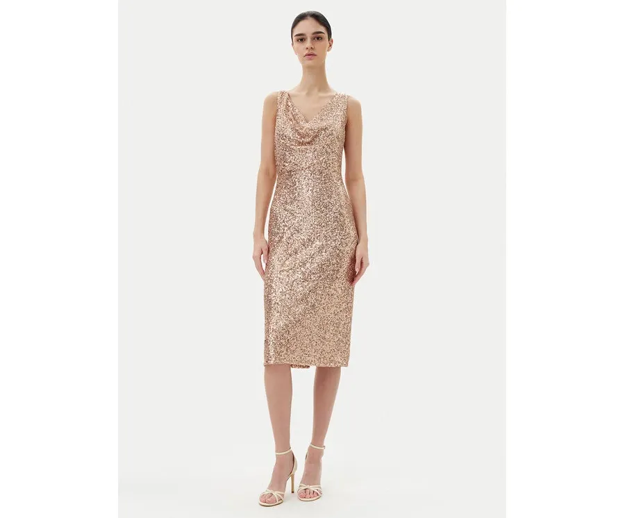 obrazek 1 Rinascimento Sukienka koktajlowa CFC0123778003 Złoty Regular Fit