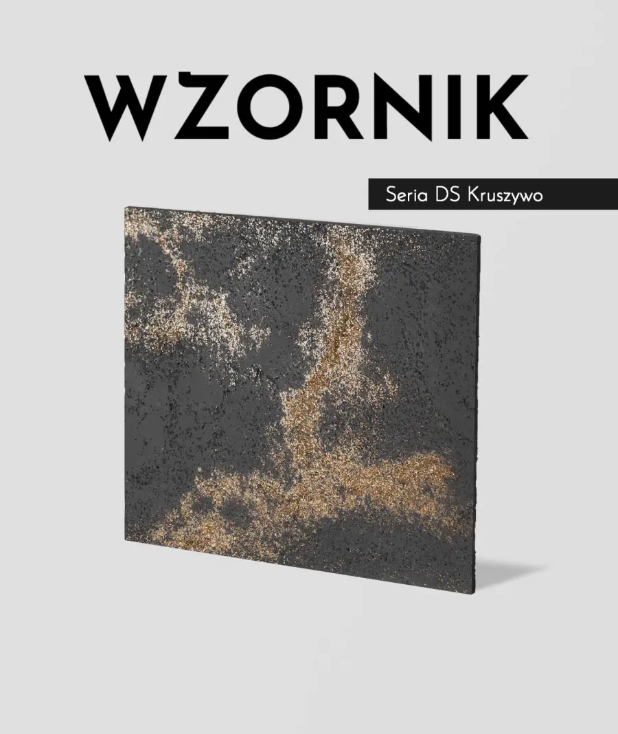 obrazek 1 Wzornik DS - (grafitowy, złote kruszywo, duża porowatość) - beton architektoniczny