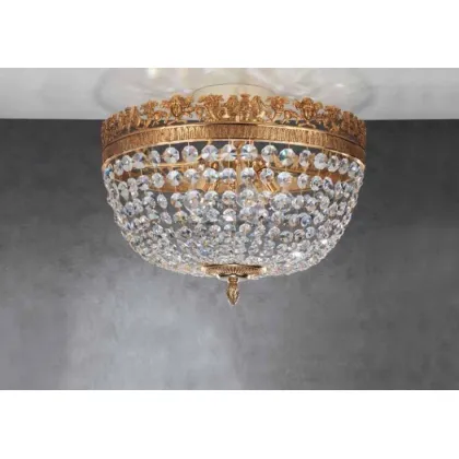 Zdjęcie Wyśmienita lampa sufitowa z kryształu i brązu do salonu