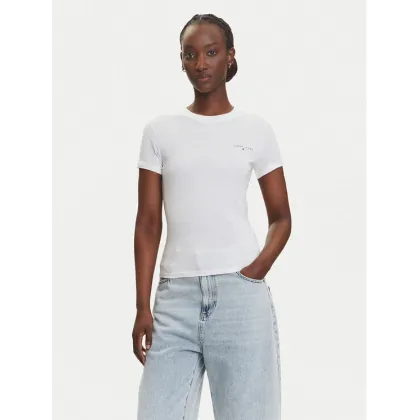 Zdjęcie Tommy Jeans T-Shirt Linear DW0DW21164 Écru Slim Fit