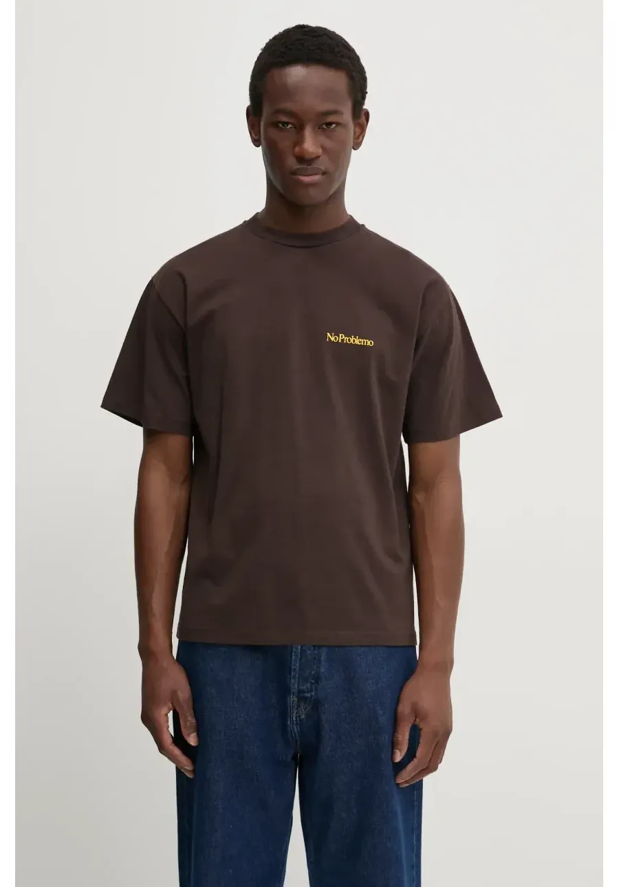 obrazek 1 No Problemo t-shirt bawełniany Mini Problemo SS Tee kolor brązowy z nadrukiem NP60009.02