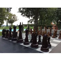 Zdjęcie Ogromne szachy z naturalnego drewna do ogrodu - Giant Chess