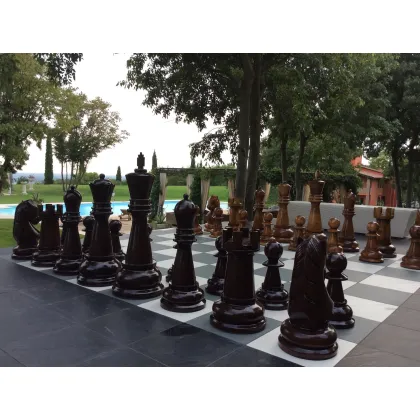 Zdjęcie Ogromne szachy z naturalnego drewna do ogrodu - Giant Chess