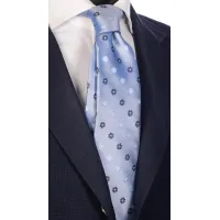 Picture Blue and white floral tie from an Italian brand