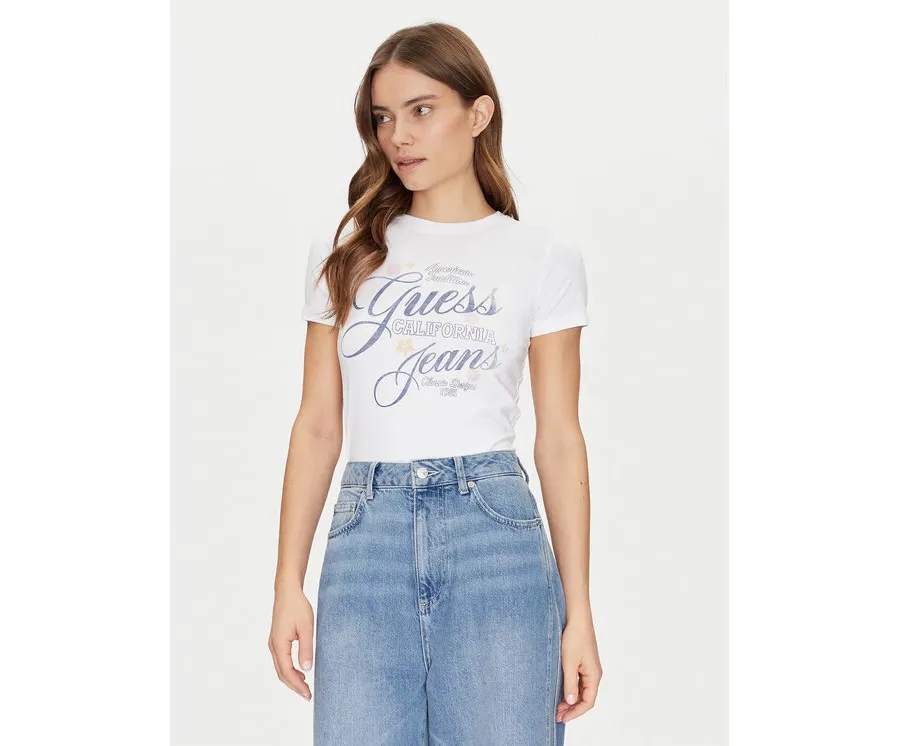 obrazek 1 Guess Jeans T-Shirt W5GI24 J1314 Biały Regular Fit