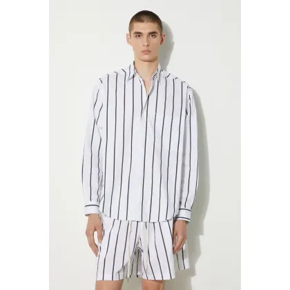Zdjęcie MKI MIYUKI ZOKU koszula bawełniana Striped Dress Shirt męska kolor czarny regular z kołnierzykiem klasycznym STRIPED.DRESS.SHIRT