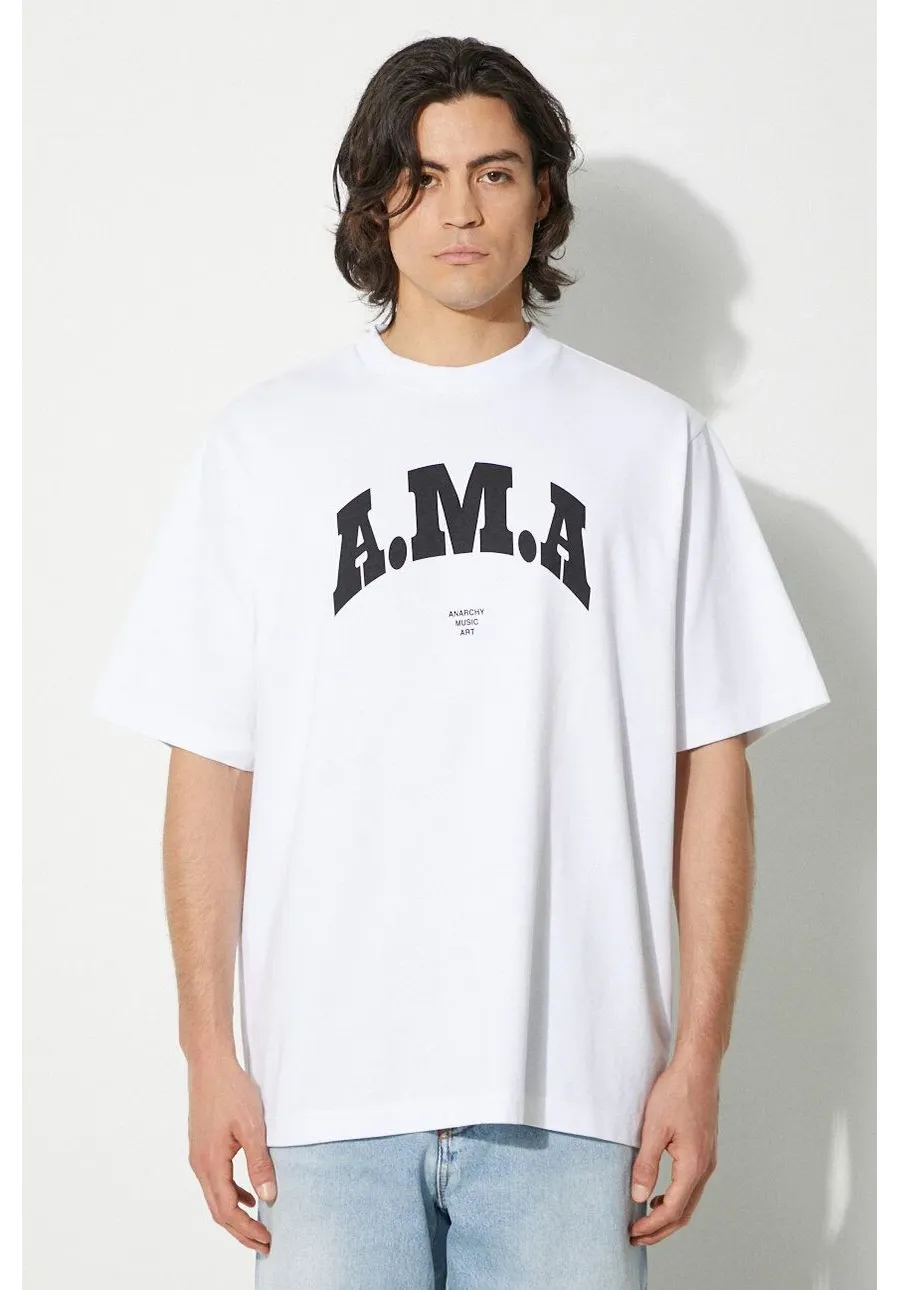 obrazek 1 Marcelo Burlon t-shirt bawełniany Ama Over Tee męski kolor biały z nadrukiem CMAA054F24JER00B0110
