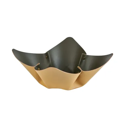 Zdjęcie Stylowa misa na owoce Ø35 cm w kształcie kwiatu w kolorze musztardowym