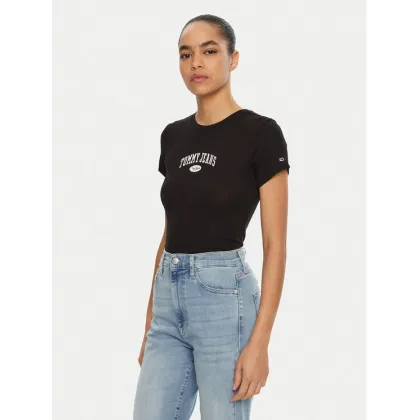 Zdjęcie Tommy Jeans T-Shirt DW0DW19435 Czarny Slim Fit