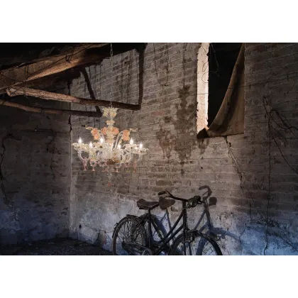 Zdjęcie Gustowny szklany żyrandol prosto z Włoch - szkło murano