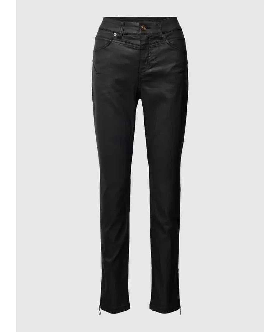 obrazek 1 Spodnie skórzane o kroju slim fit z kieszeniami z tyłu model ‘RICH’