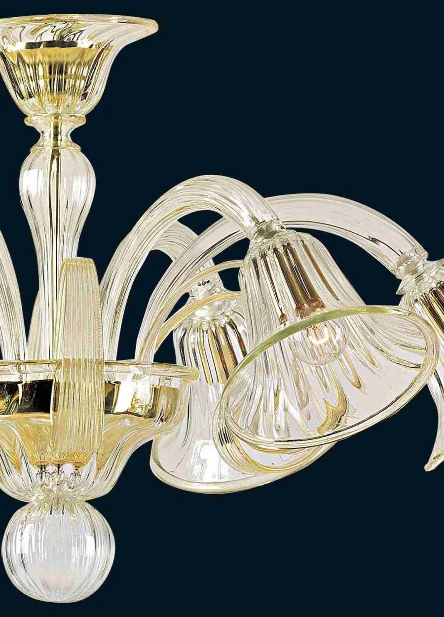 obrazek 2 Urokliwa lampa sufitowa Lucy Gold ze szkła Murano