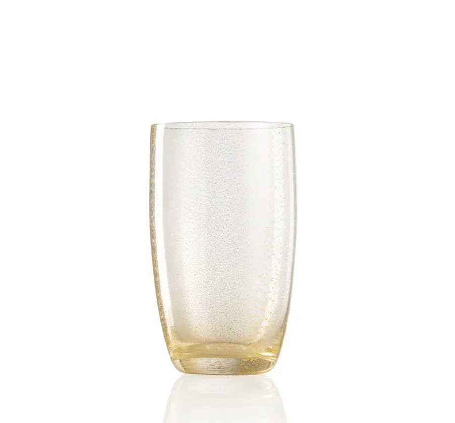 obrazek 1 Zjawiskowa szklanka do whisky zdobiona złotem szkło Murano