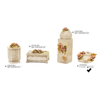 Picture Ceramic coin tray with flowers - Valle d'oro Patchi