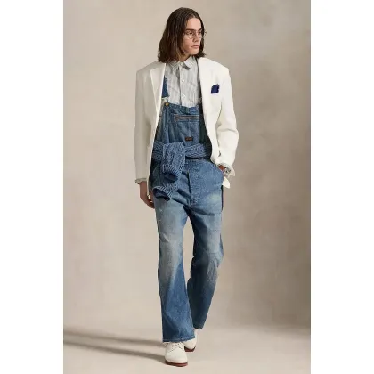Zdjęcie Polo Ralph Lauren ogrodniczki jeansowe męskie kolor niebieski 710963271