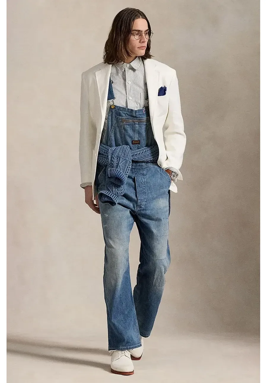 obrazek 1 Polo Ralph Lauren ogrodniczki jeansowe męskie kolor niebieski 710963271