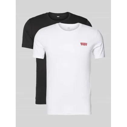 Zdjęcie T-shirt o kroju slim fit z nadrukiem z logo w zestawie 2 szt.