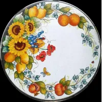 Zdjęcie Elegancki blat do ogrodu wykonany z lawy z ozdobnym motywem kwiatowym - Ceramiche Valchida