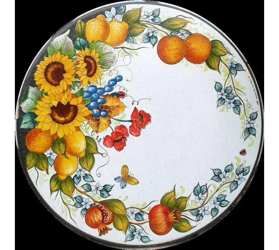 obrazek 1 Elegancki blat do ogrodu wykonany z lawy z ozdobnym motywem kwiatowym - Ceramiche Valchida