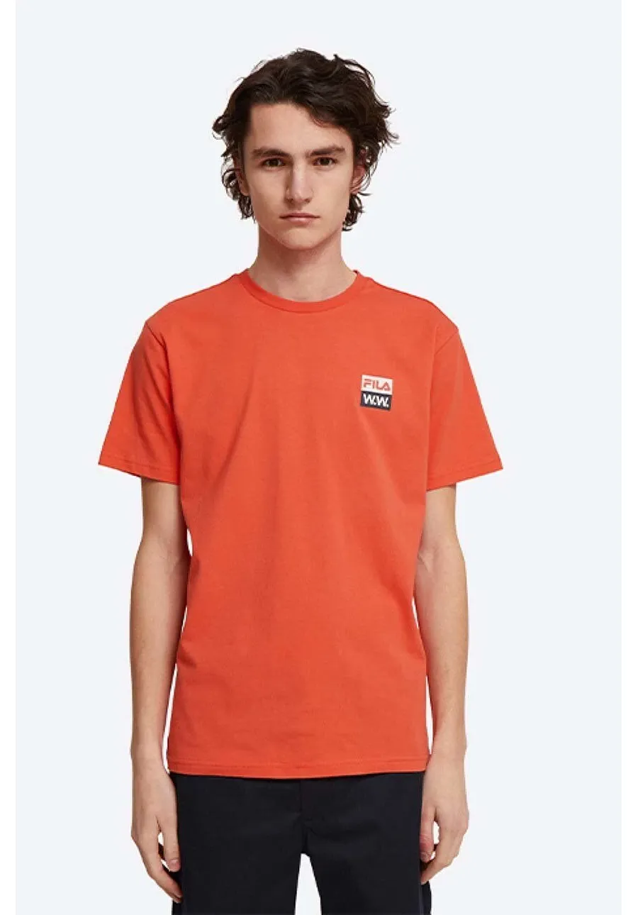 obrazek 1 Wood Wood t-shirt bawełniany Boris x Fila kolor pomarańczowy z nadrukiem 688383.B026-ORANGE