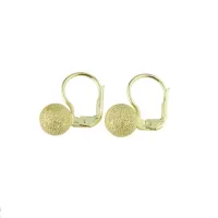 Picture Satin earrings in the shape of a ball with a hook with a diameter of 8 mm