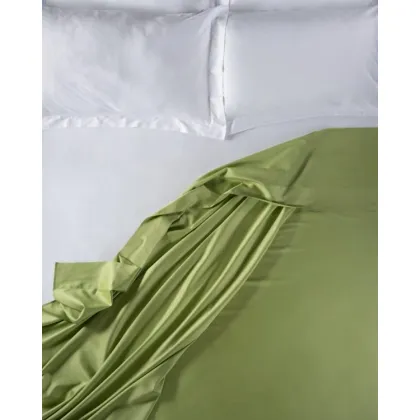 Zdjęcie Bawełniane prześcieradło w kolorze pistacjowej zieleni