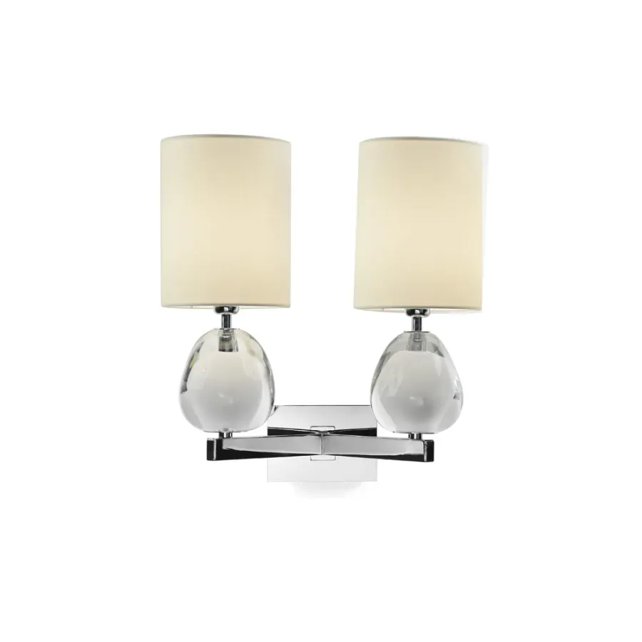 obrazek 4 Dwupunktowa lampa ścienna wykonana z dmuchanych elementów kryształowych H.39xL.33xP.25 cm