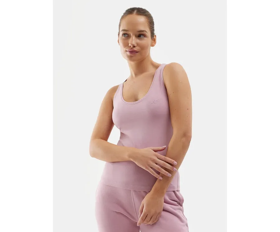 obrazek 1 4F Top 4FWSS24TSLEF041 Różowy Slim Fit