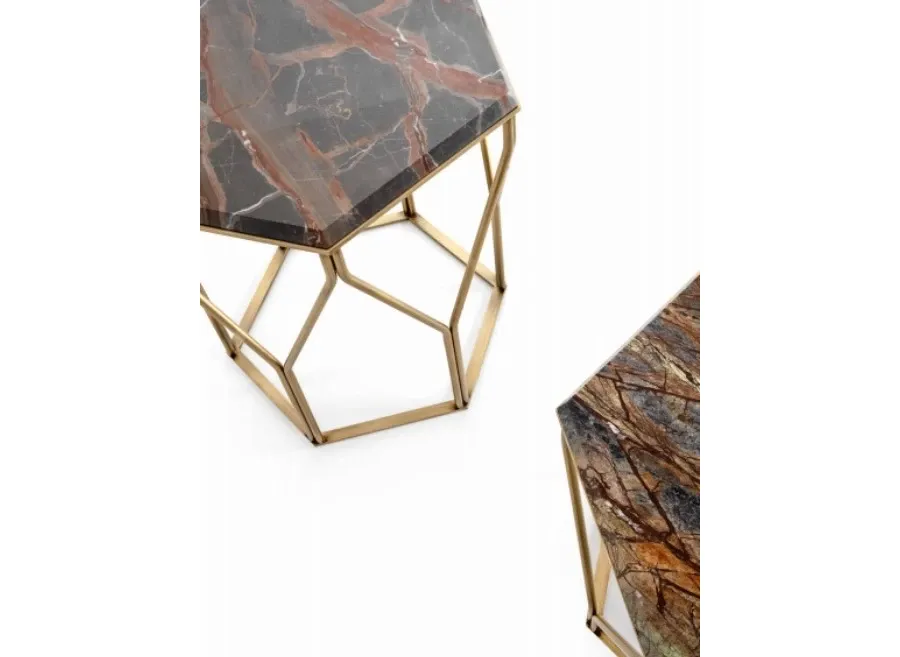 obrazek 4 Designerski stolik kawowy z sześciokątnym blatem 56x48x55cm - Ulivi Salotti