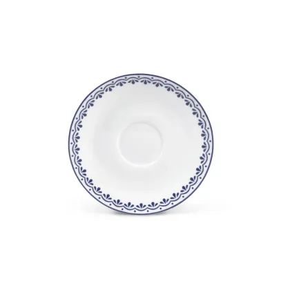 Zdjęcie Piękny stylowy spodek do filiżanki do espresso zdobiony delikatnym niebieskim ornamentem – wariant 2 - Leander