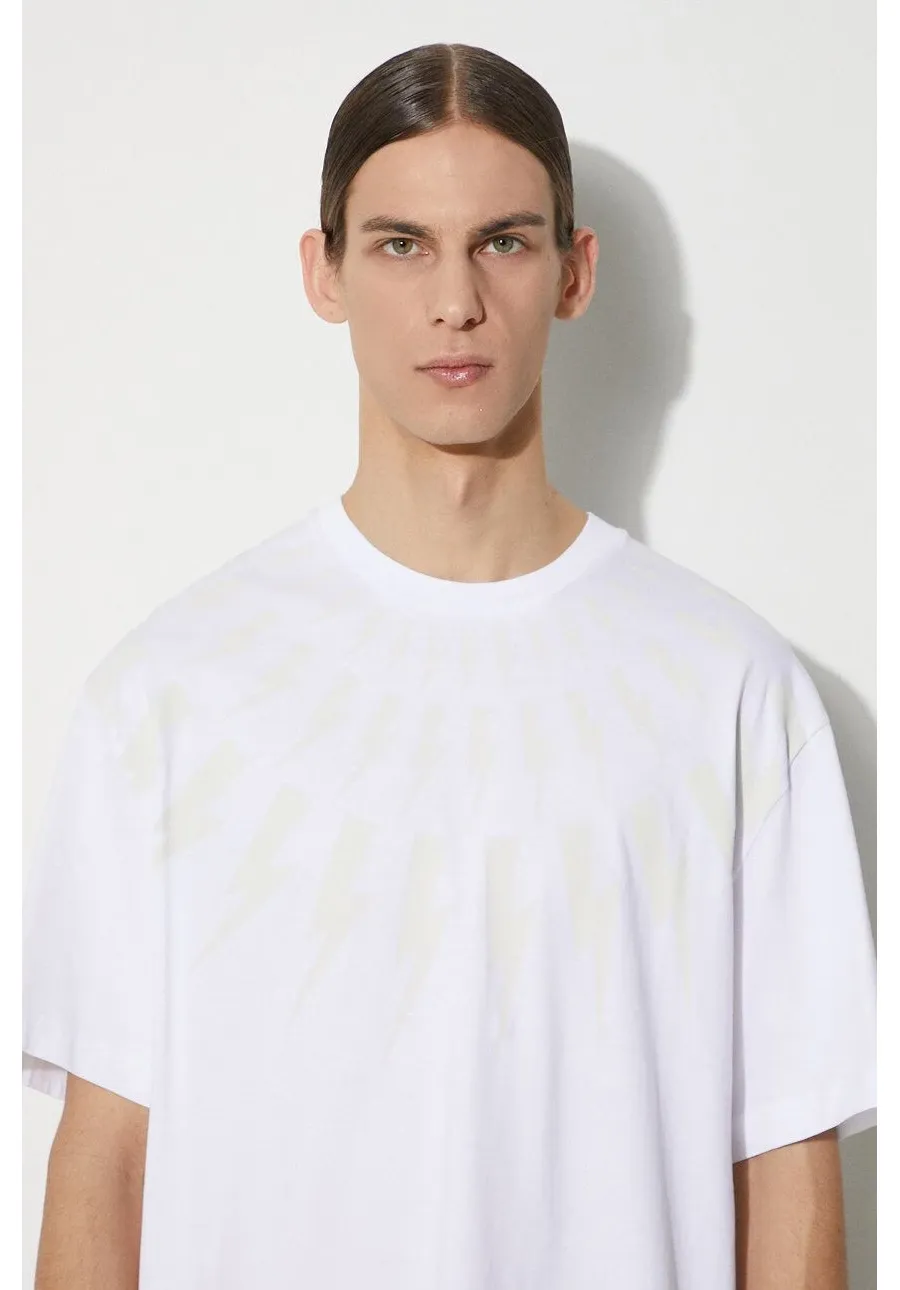 obrazek 1 Neil Barrett t-shirt bawełniany męski kolor biały z nadrukiem MY70167A-Y524-755N