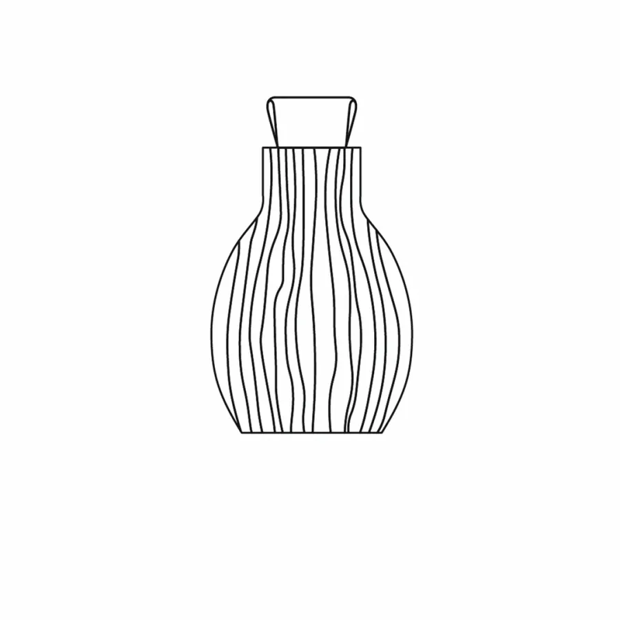 obrazek 3 Wazon Otto 9x24xH44 cm ze skóry w kolorze perłowym i pudrowego różu w pionowe pasy