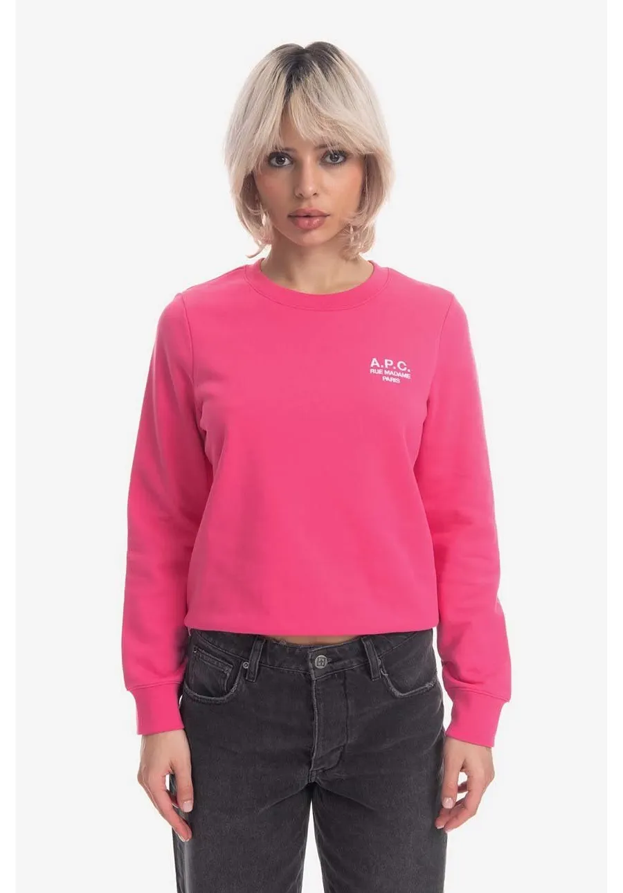 obrazek 1 A.P.C. bluza bawełniana Sweat Skye damska kolor różowy gładka COEZD.F27700-OFFWHITE