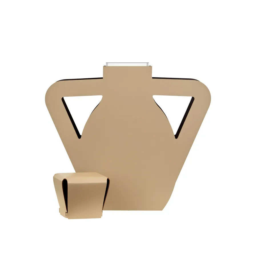 obrazek 3 Skórzany wazon Otto 9x41xH44 cm w kolorze cappuccino z oryginalnymi uchwytami