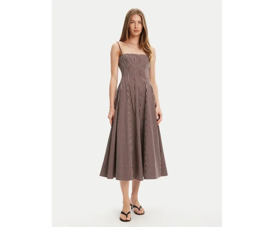 obrazek 1 STAUD Sukienka letnia Wylie R25S2108YP Brązowy Slim Fit