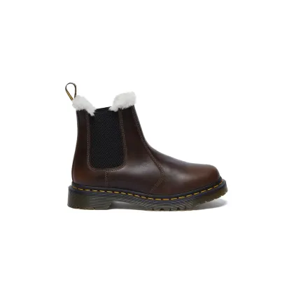 Zdjęcie Dr. Martens sztyblety 2976 Leonore damskie kolor brązowy na płaskim obcasie ocieplone DM32016777