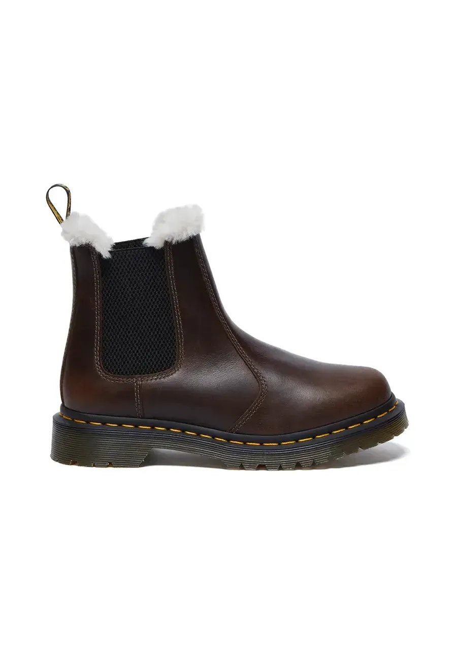 obrazek 1 Dr. Martens sztyblety 2976 Leonore damskie kolor brązowy na płaskim obcasie ocieplone DM32016777
