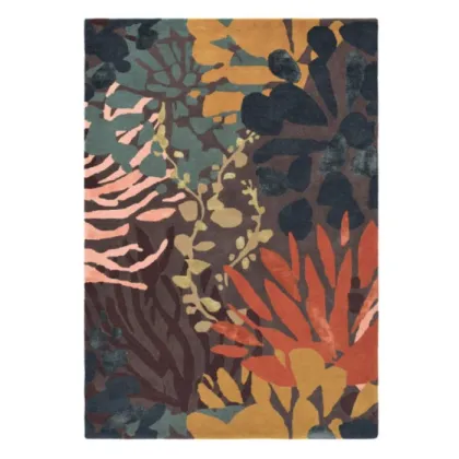Picture Stylish orange-brown floral rug - ESTELLA SUBMARINE 89405