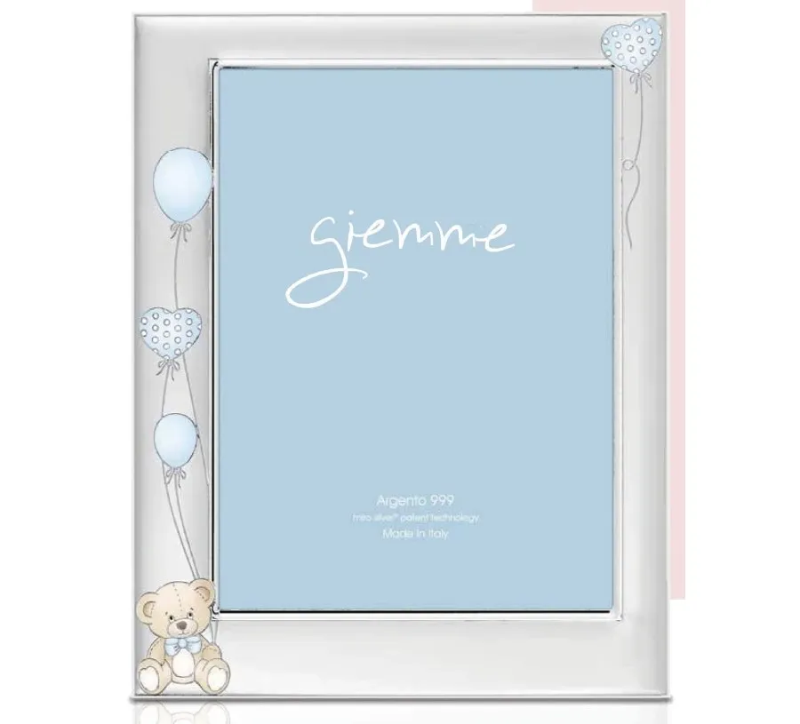 obrazek 1 Piękna srebrna ramka 10х15 cm z niebieskimi zdobionymi elementami