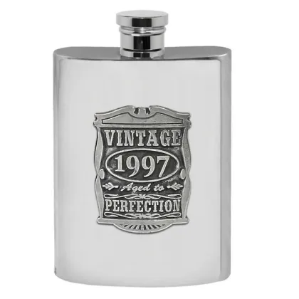 Zdjęcie Prezent urodzinowy lub rocznicowy 1997 - piersiówka z pewteru