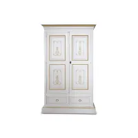Picture Lacquered wardrobe with 2 doors, drawer and clothes rail from Italy - Zanini
