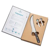 Picture Champagne opening saber + caviar spoons in a case