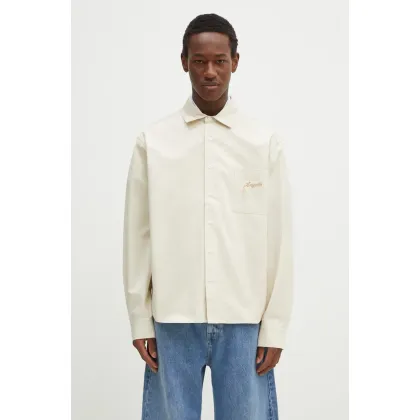 Zdjęcie Axel Arigato koszula bawełniana Ray Overshirt męska kolor beżowy relaxed z kołnierzykiem klasycznym A3119002