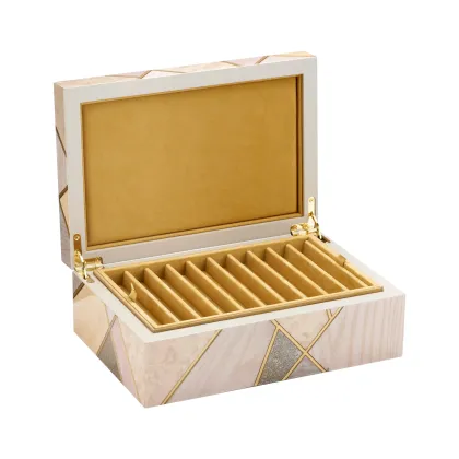 Picture Mahogany box for pens and pens