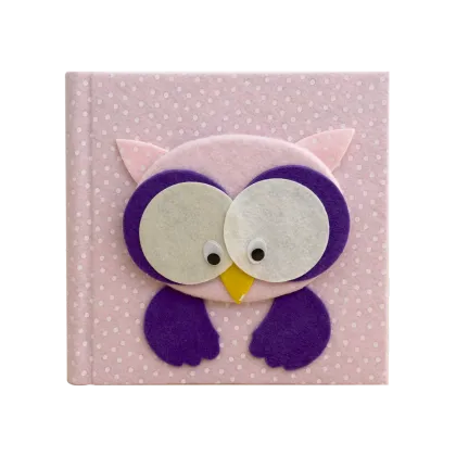 Picture Child development journal with a pink owl cover