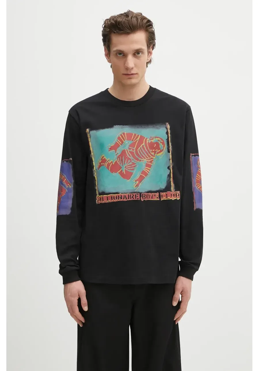 obrazek 1 Billionaire Boys Club longsleeve bawełniany kolor czarny z nadrukiem